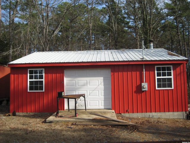 view of garage