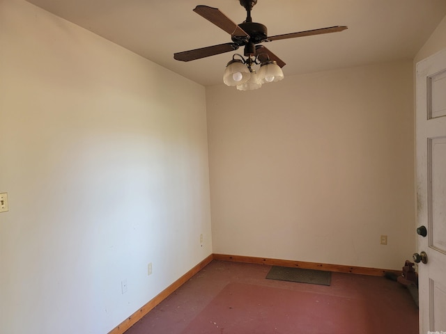 empty room featuring ceiling fan