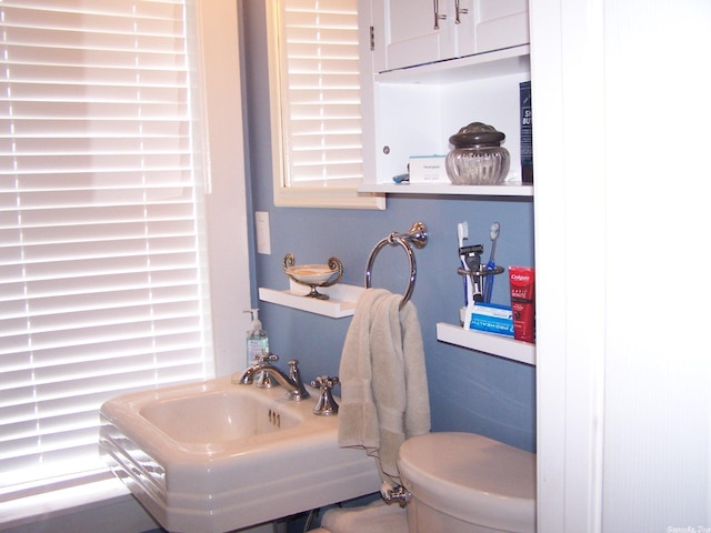 bathroom featuring toilet and sink