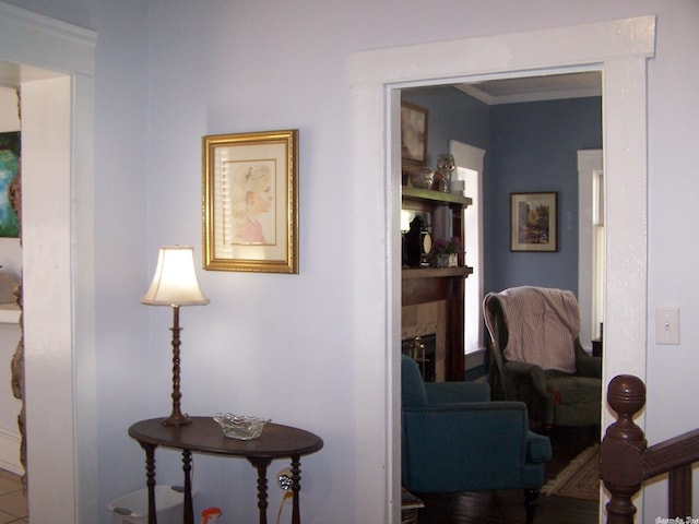 hall with crown molding