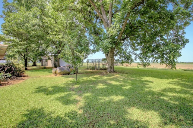 view of yard featuring a rural view