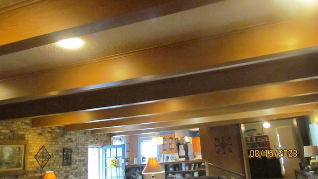 room details with beam ceiling