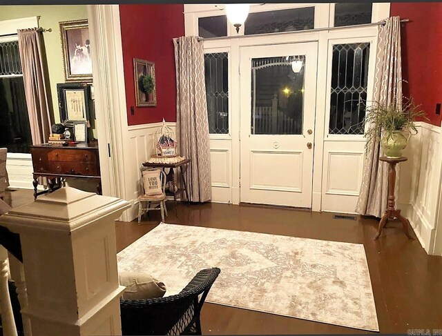 living area featuring dark hardwood / wood-style flooring