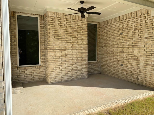 view of patio / terrace featuring ceiling fan