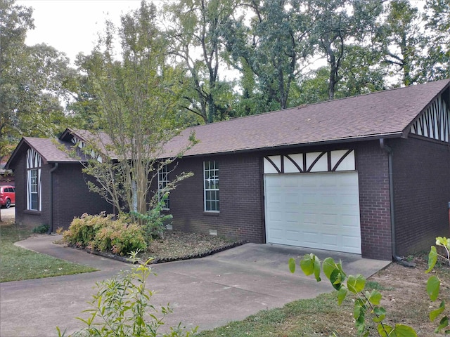 exterior space featuring a garage