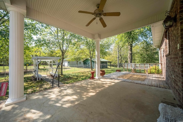 view of patio / terrace with ceiling fan