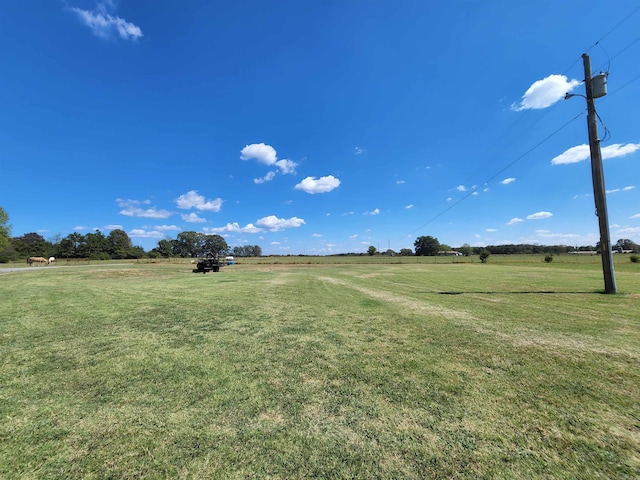 view of yard with a rural view