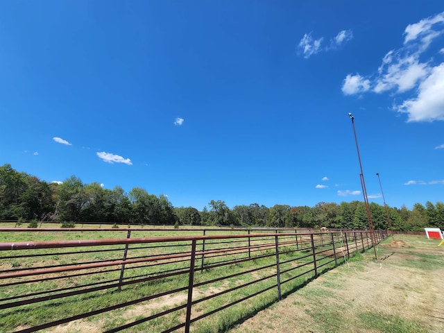 view of yard with a rural view