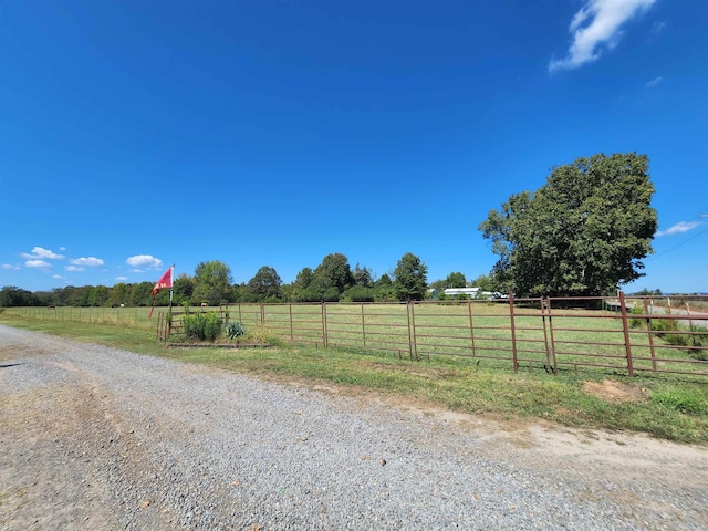 view of road featuring a rural view