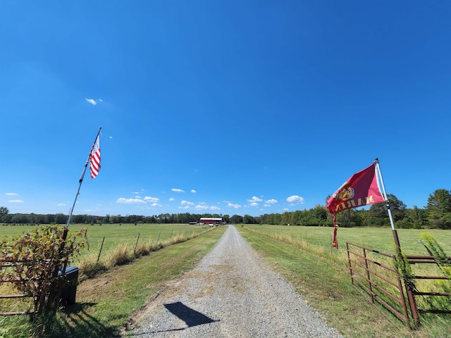 view of street featuring a rural view