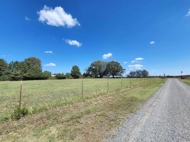 view of road featuring a rural view