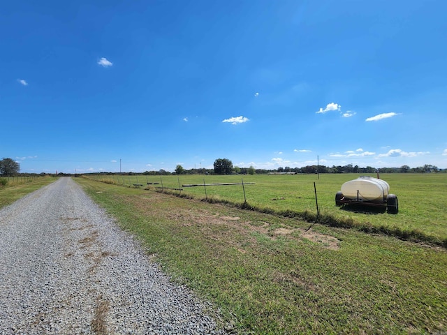 view of road with a rural view