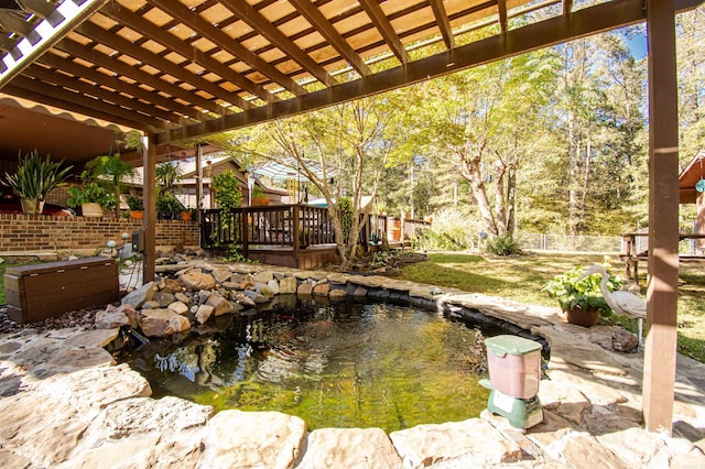 view of yard with a deck and a patio area