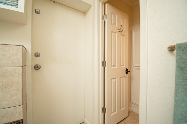 interior space with tile floors