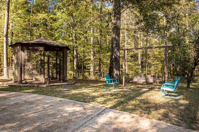 view of yard featuring a gazebo