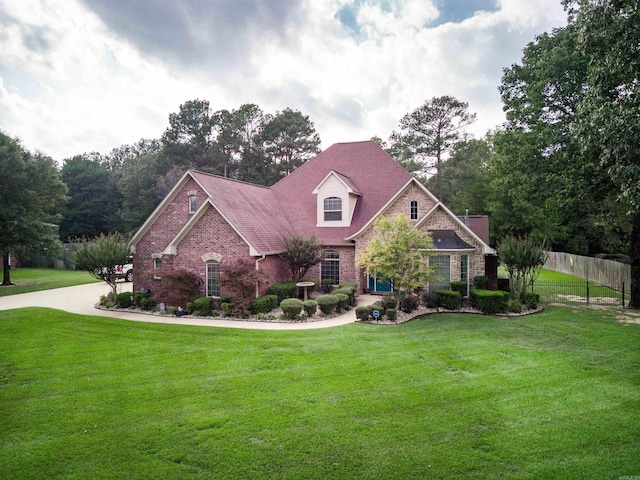 view of front facade with a front lawn