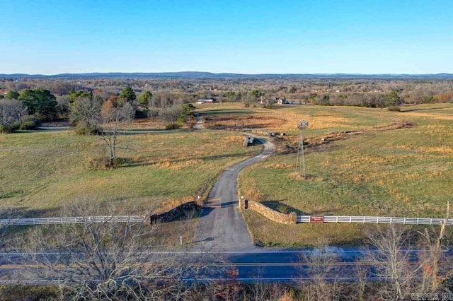 bird's eye view with a rural view