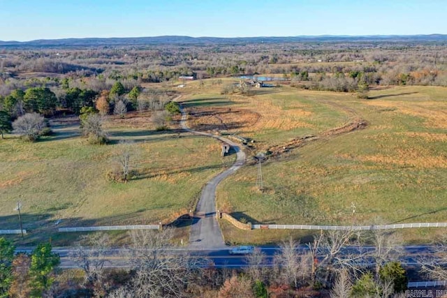 drone / aerial view featuring a rural view