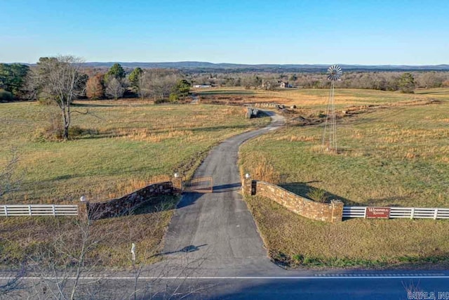 drone / aerial view with a rural view