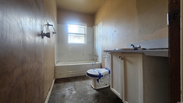 10085 James Dr, Havana, AR 72842 - full bathroom with washtub / shower combination, vanity, and toilet