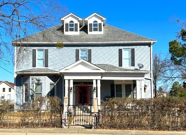 view of front of home featuring covered porch