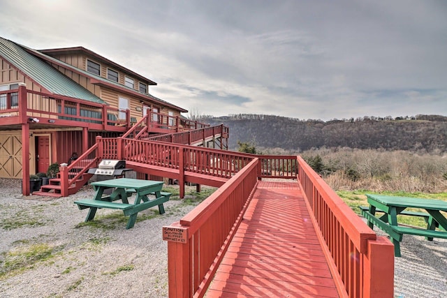 exterior space with a mountain view