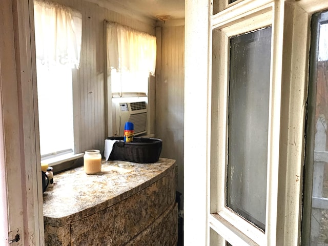 bathroom with a wealth of natural light and cooling unit