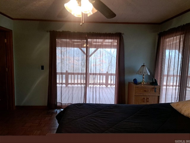 bedroom featuring crown molding