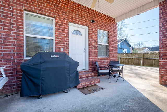 view of patio / terrace featuring area for grilling