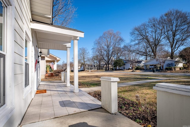 view of terrace with covered porch