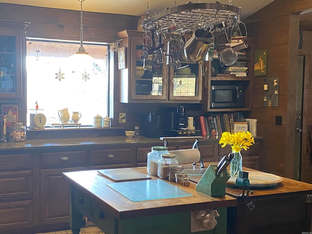 kitchen with a center island and pendant lighting