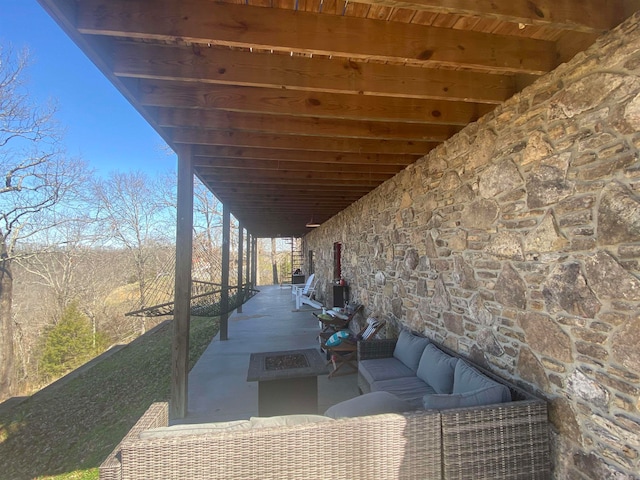 view of patio with outdoor lounge area