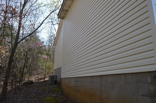 view of home's exterior featuring central air condition unit