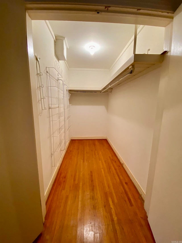 spacious closet featuring hardwood / wood-style floors