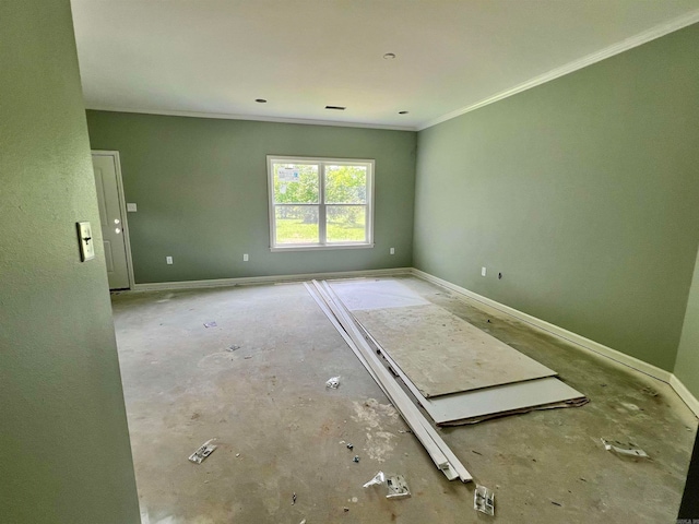 spare room with ornamental molding