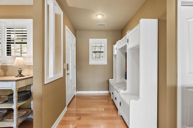 mudroom featuring light hardwood / wood-style flooring