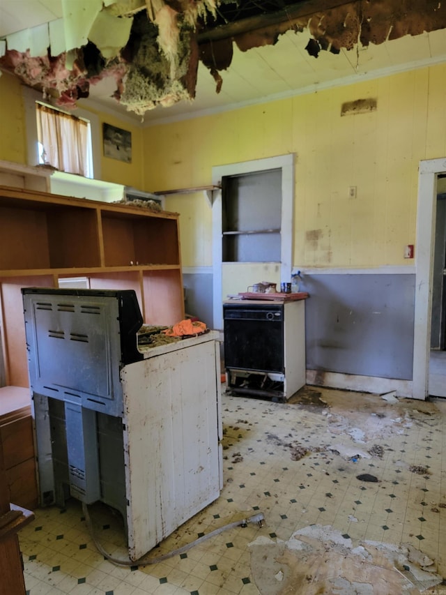 kitchen with light tile floors