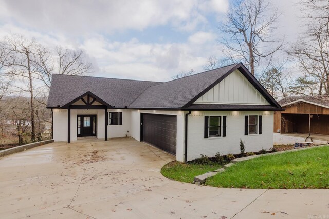 view of front of home with a garage