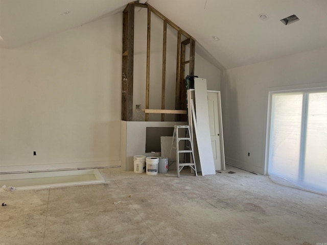 interior space featuring lofted ceiling