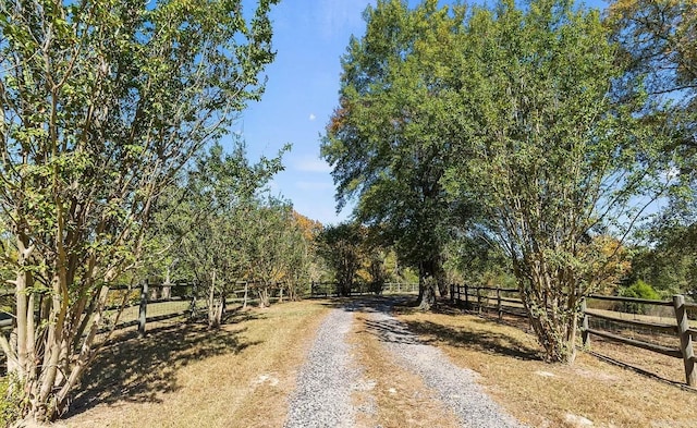 view of road featuring a rural view