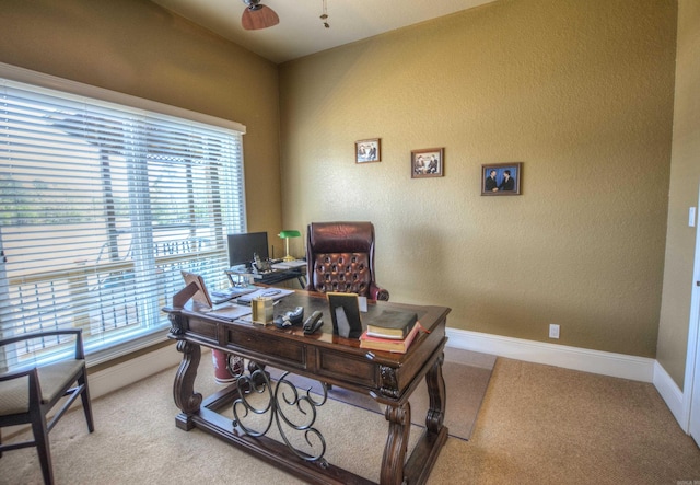 view of carpeted office