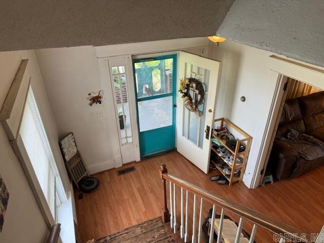 foyer featuring dark hardwood / wood-style floors