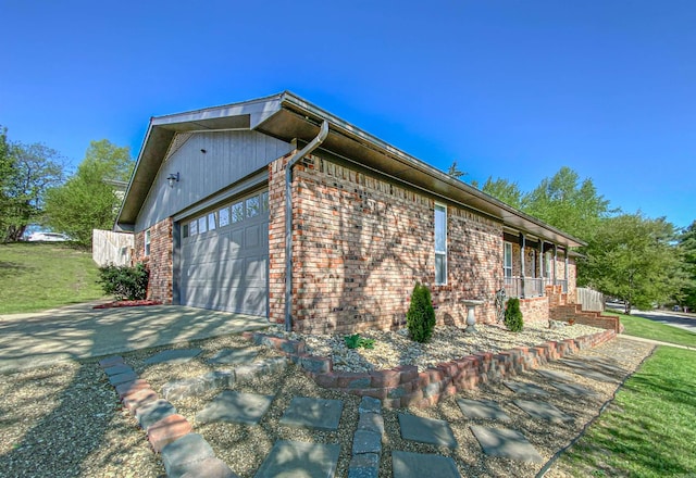 view of property exterior featuring a garage