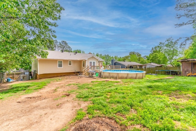 view of yard with a deck