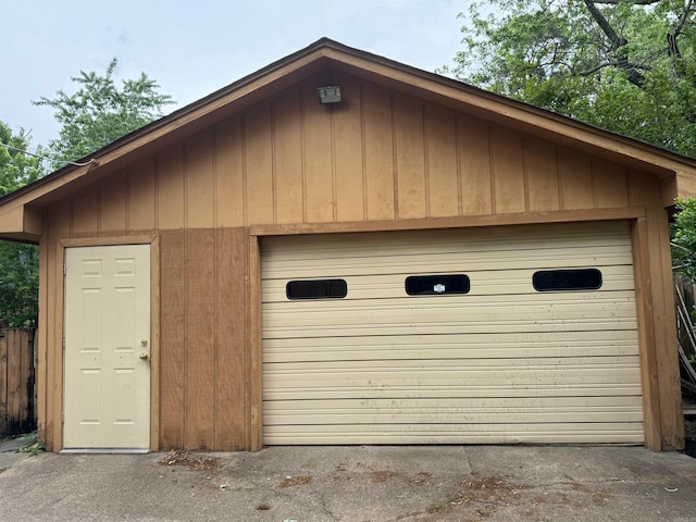 view of garage