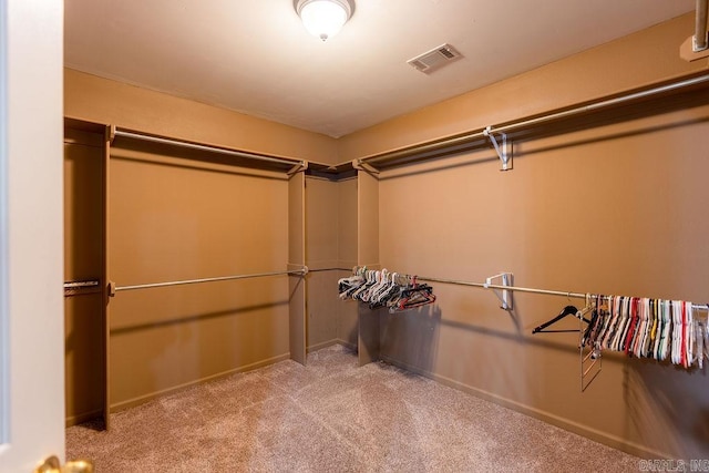 spacious closet with carpet flooring