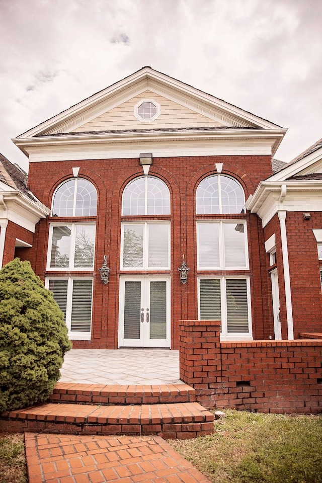 view of front facade with french doors