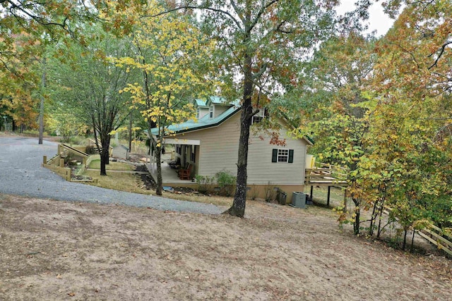 view of home's exterior featuring central AC