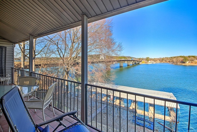 balcony with a water view