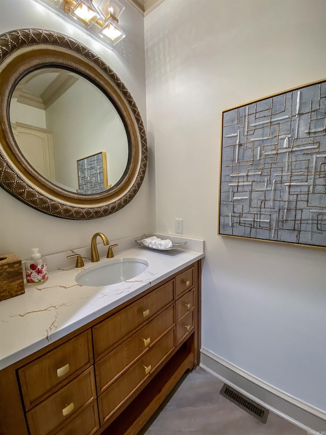 bathroom featuring wood-type flooring and vanity